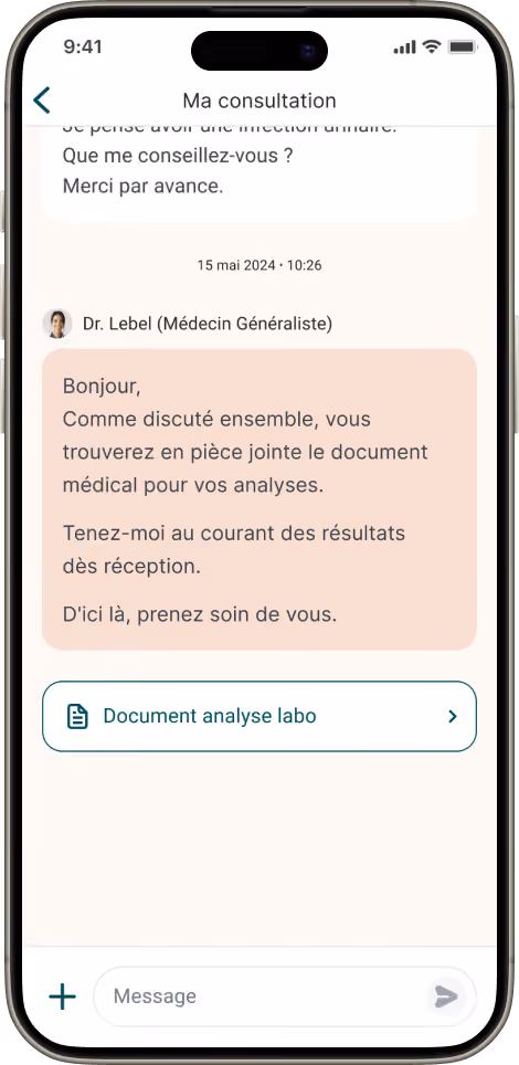 Téléconsultation entre un médecin et un patient via l'application MédecinDirect