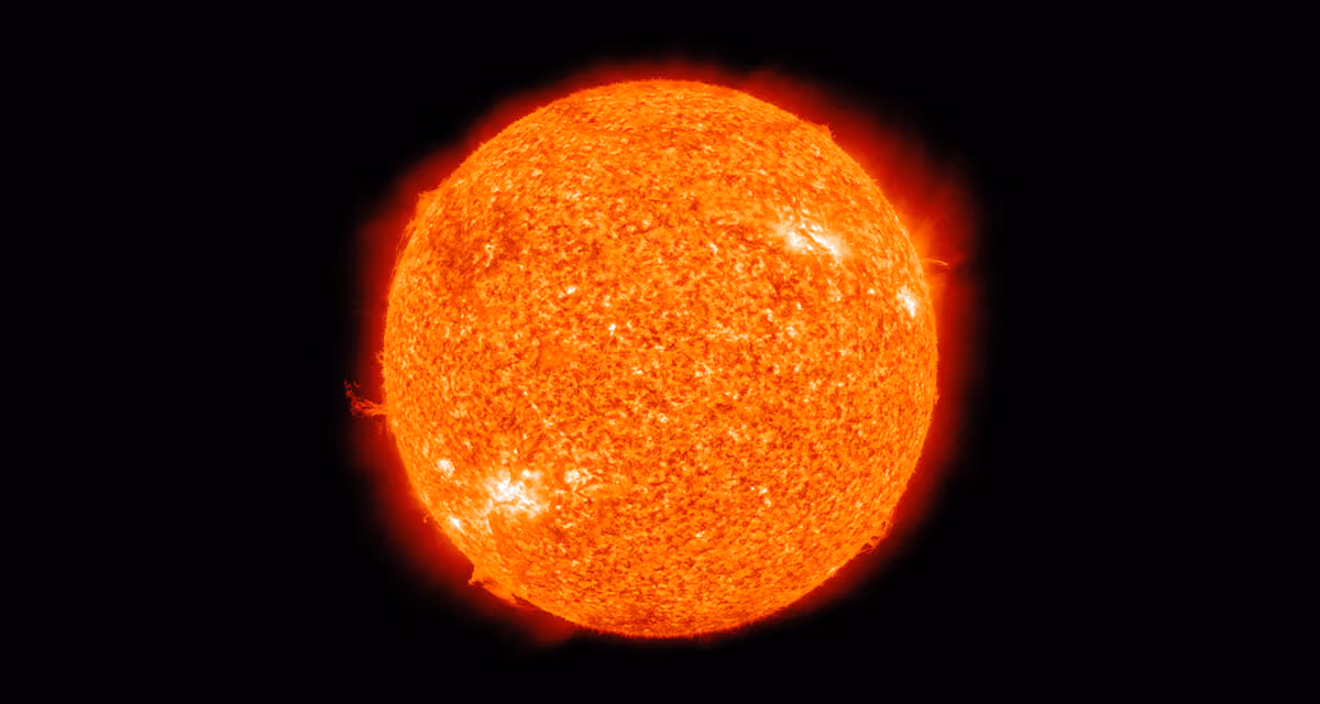 Une boule de feu rouge pour représenter un mélanome