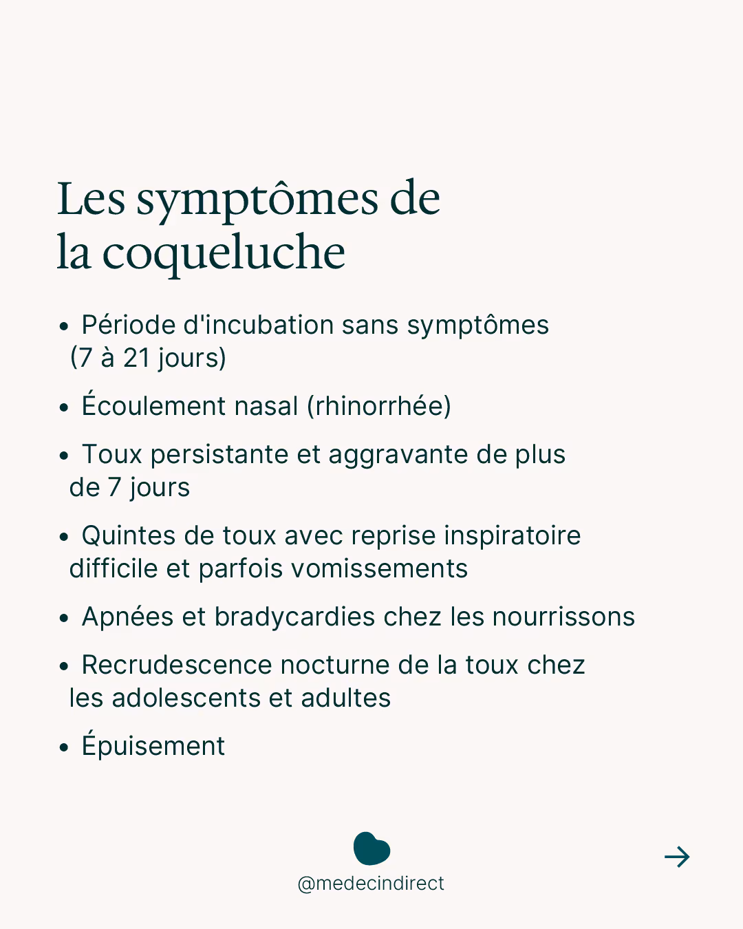 Symptômes de la coqueluche
