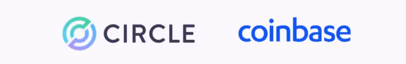 Logotipo de texto da Circle e da Coinbase