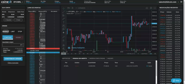 Passo a passo saque na Coinext