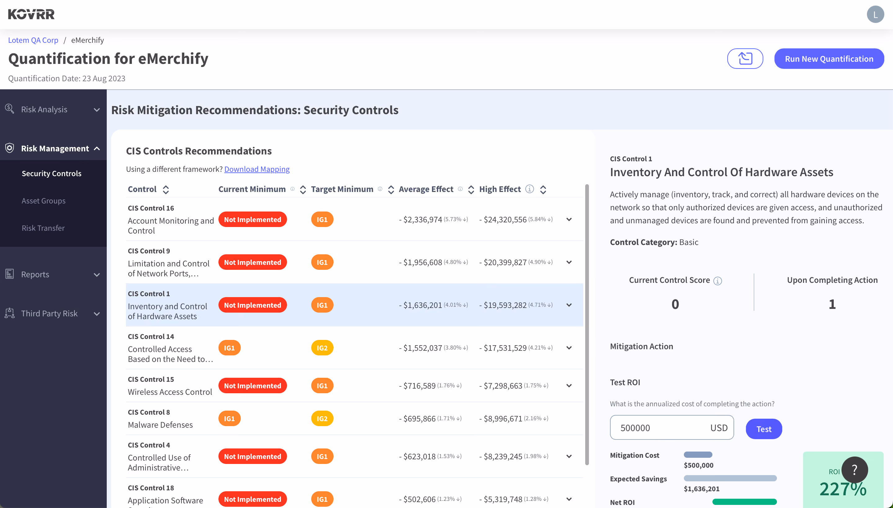 Discover how much financial savings a security control upgrade results in and determine ROI.
