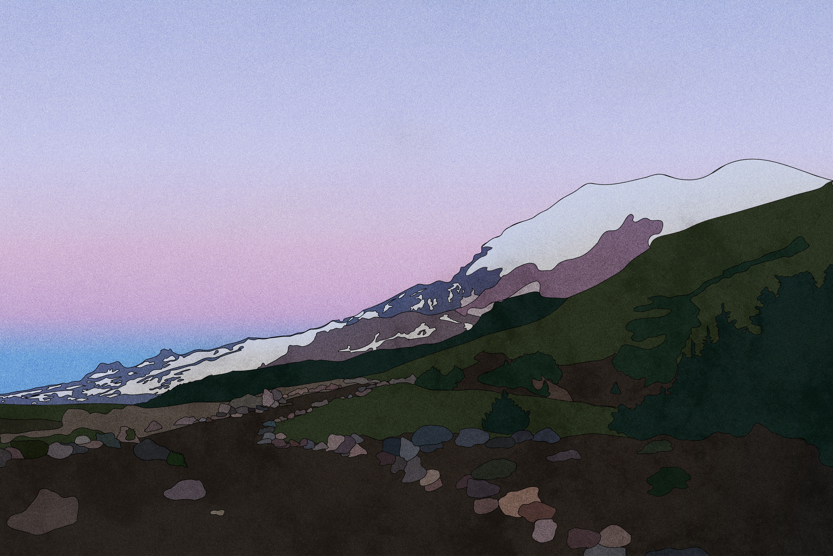 An illustration of Mount Rainier.