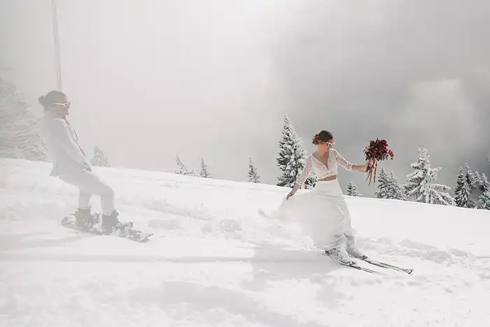 Snowy Elopement – Winterhochzeit auf der Skipiste