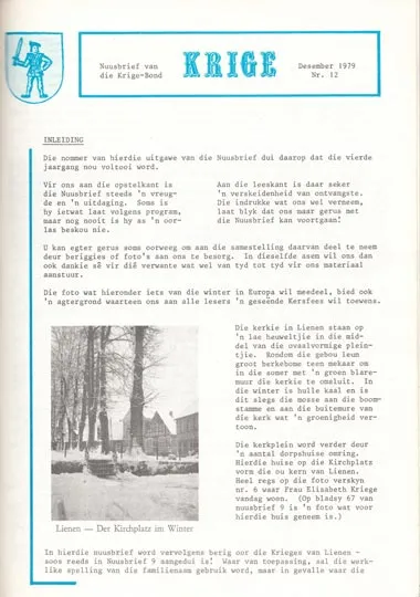 Krige Nuusbrief Nommer 012