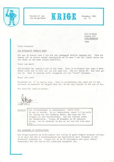 Krige Nuusbrief Nommer 017