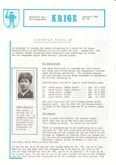 Krige Nuusbrief Nommer 020