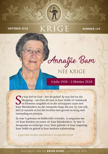 Krige Nuusbrief Nommer 119