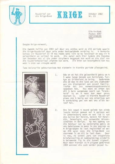 Krige Nuusbrief Nommer 023