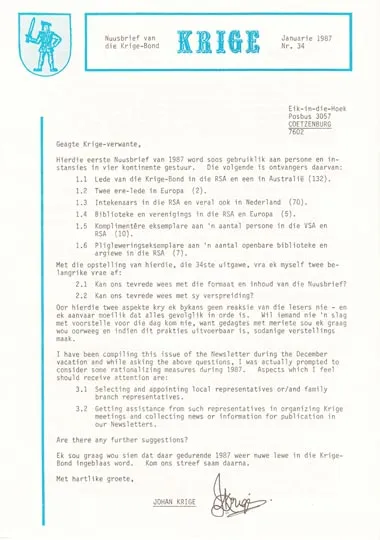 Krige Nuusbrief Nommer 034