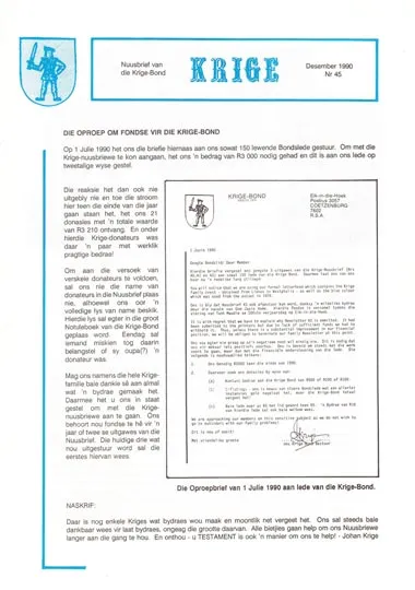 Krige Nuusbrief Nommer 045