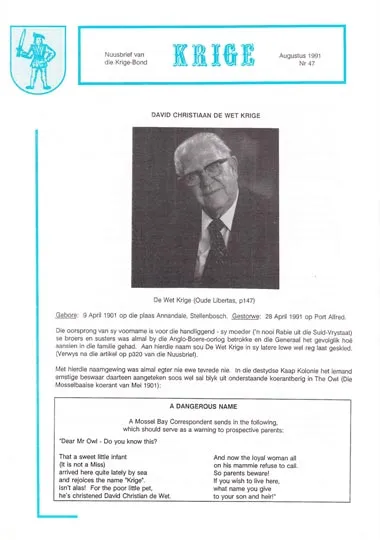 Krige Nuusbrief Nommer 047