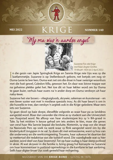 Krige Nuusbrief Nommer 140