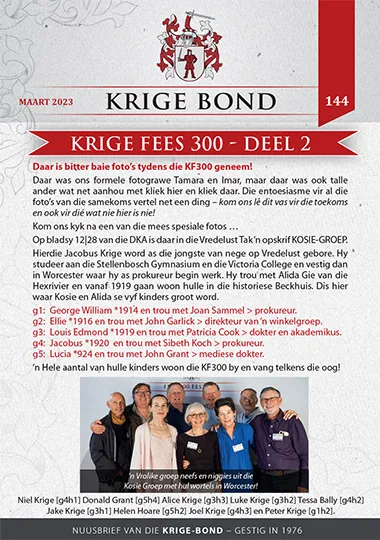 Krige Nuusbrief Nommer 144