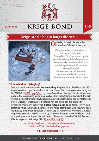 Krige Nuusbrief Nommer 145