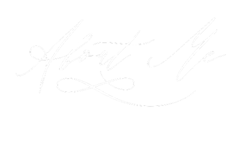 Cursive script reading "About Me"