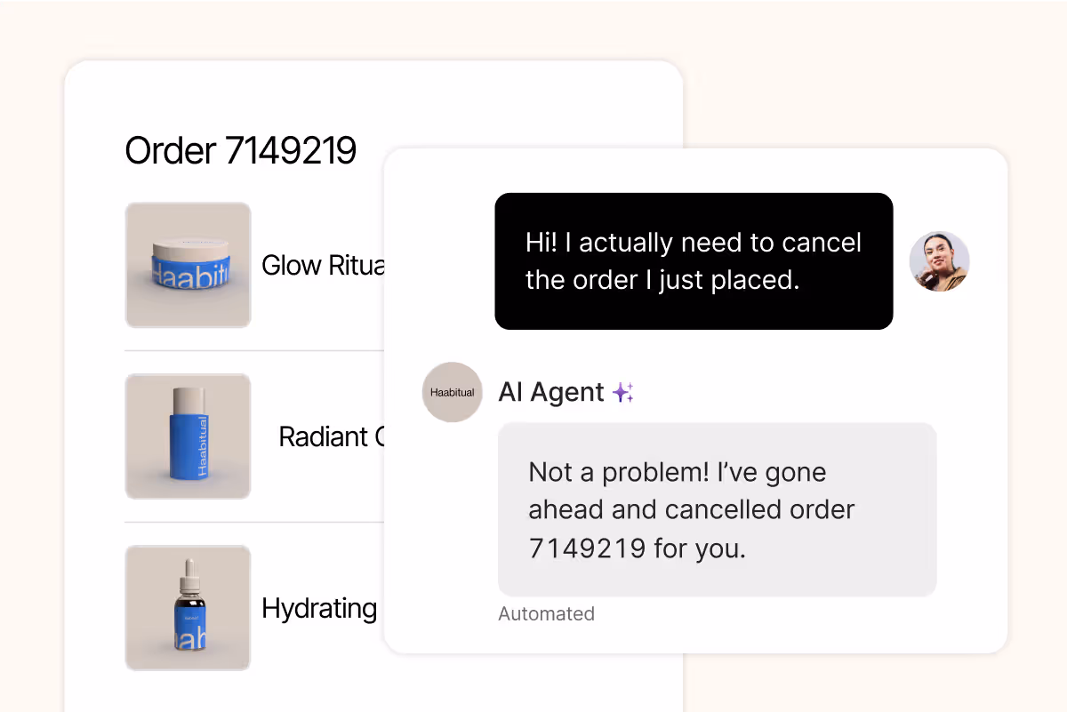 AI Agent cancels an order for a customer