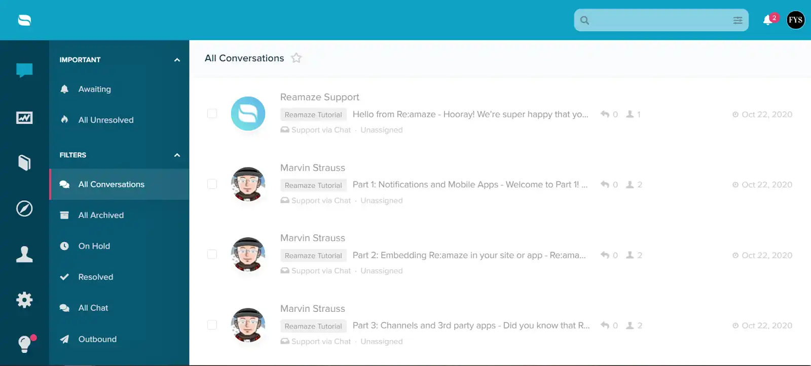 Re;:amaze live chat interface