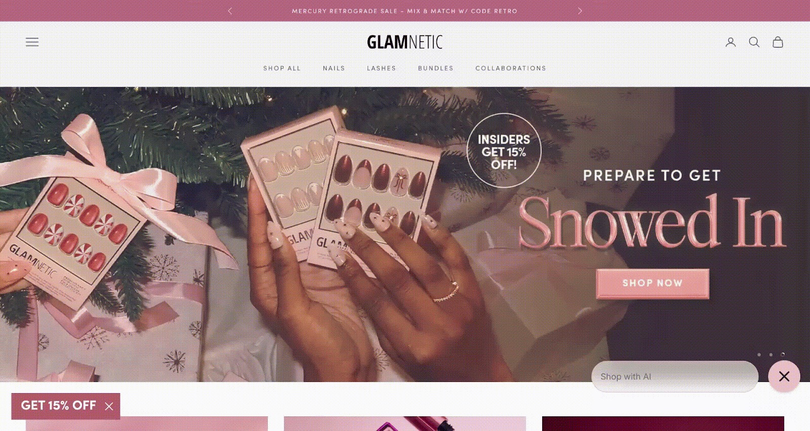 Glamnetic uses Gorgias Shopping Assistant to encourage customers to ask questions