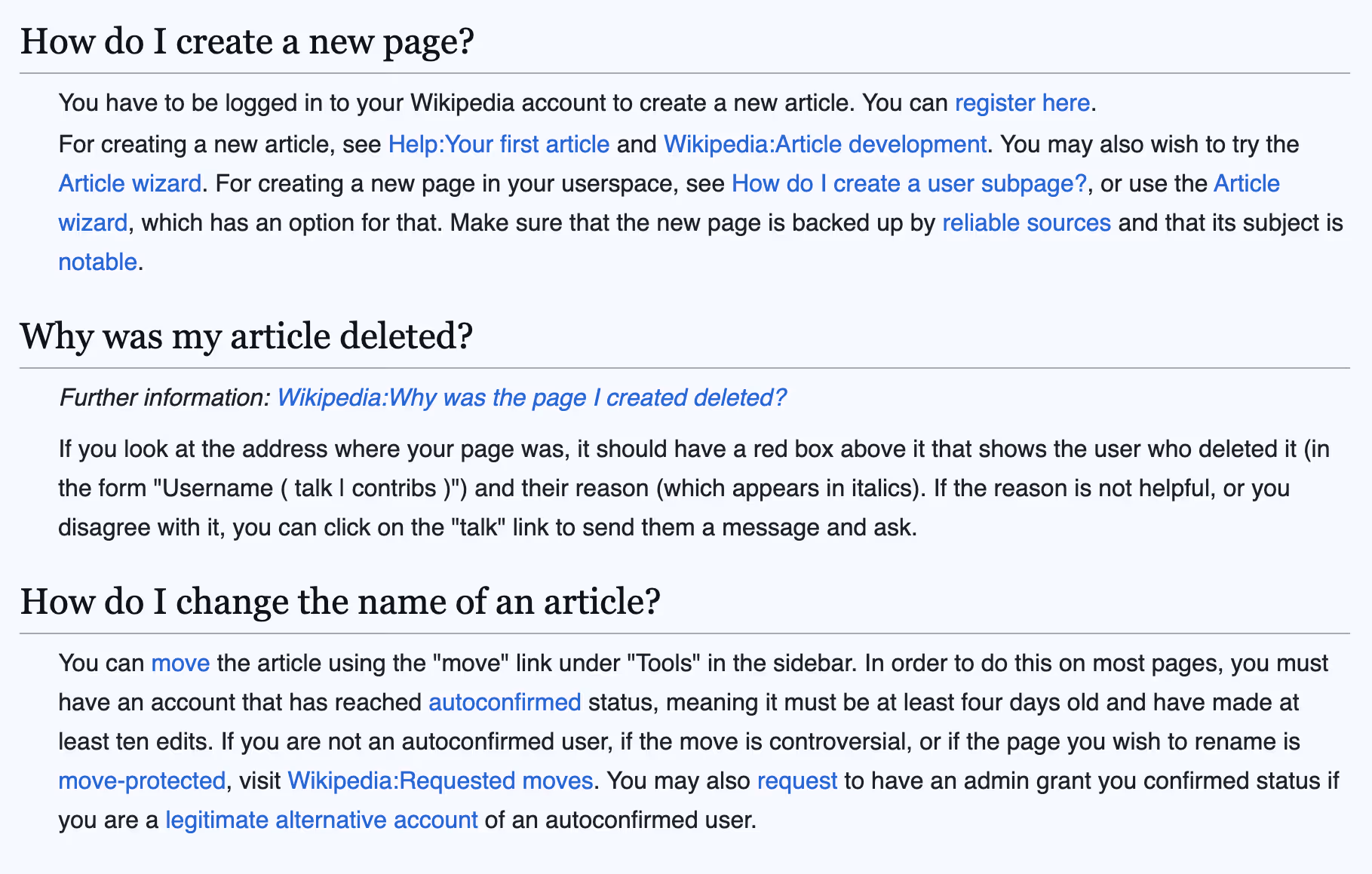 Wikipedia's FAQs