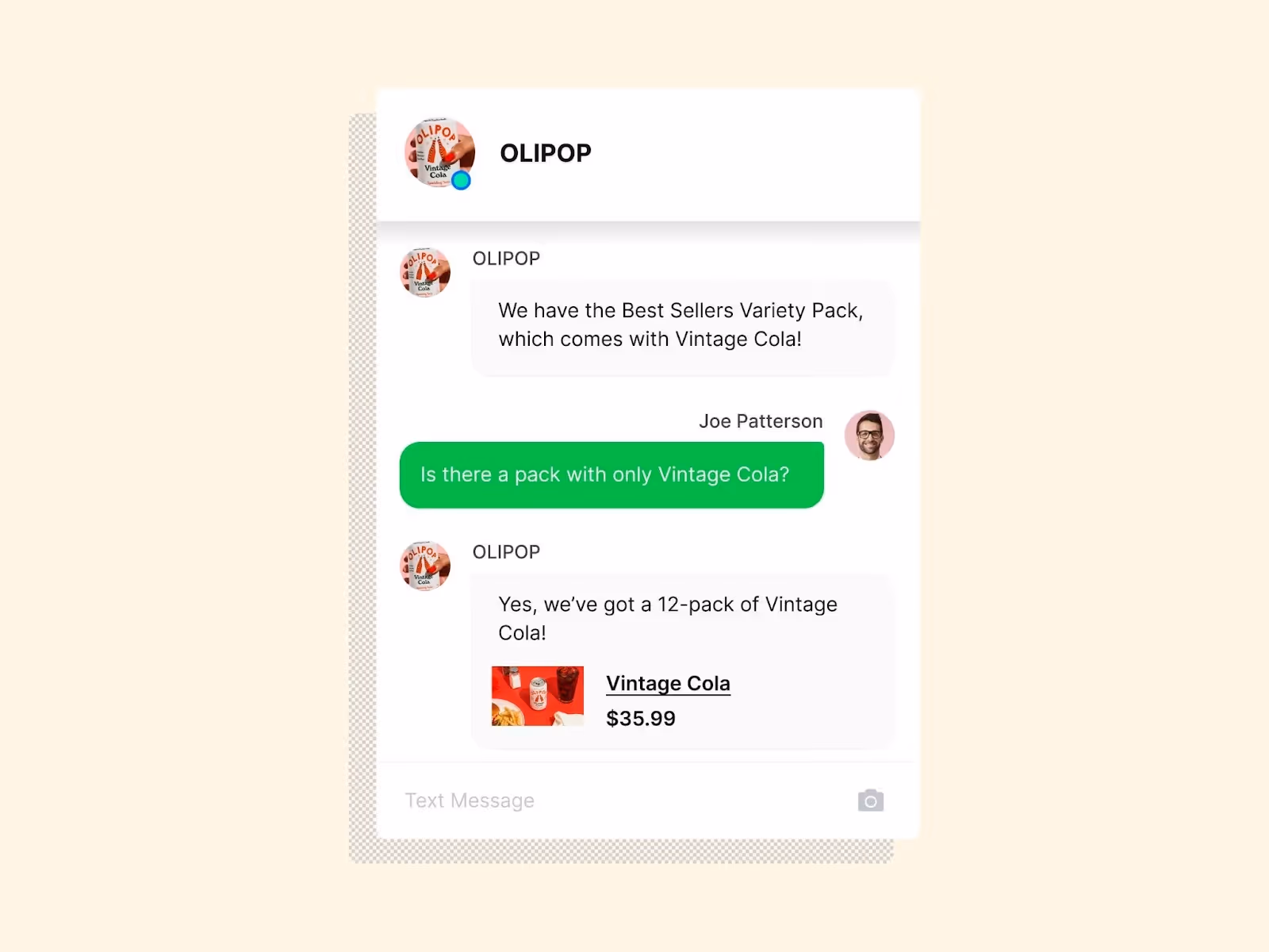 OLIPOP text messages