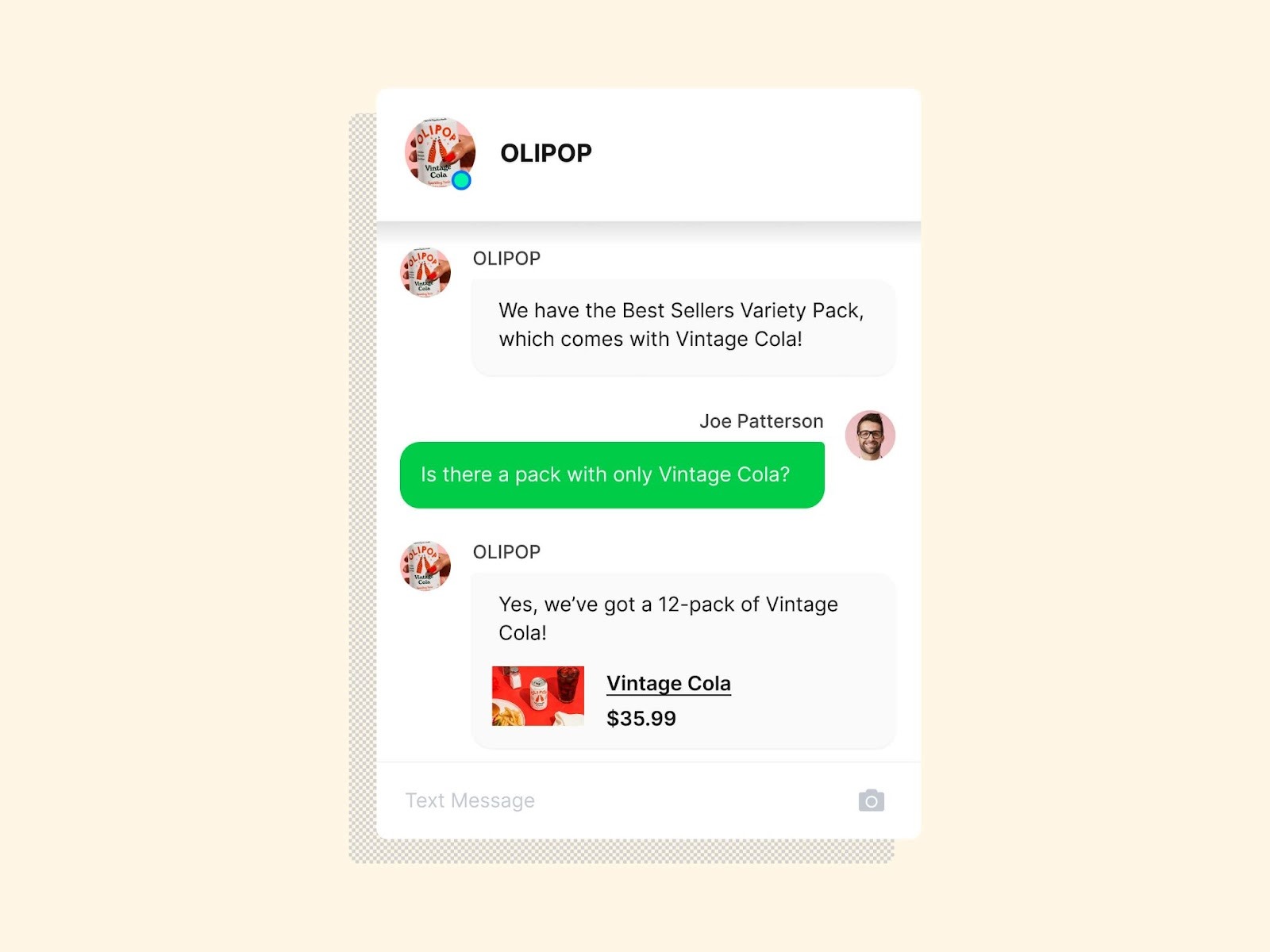 OLIPOP text messages