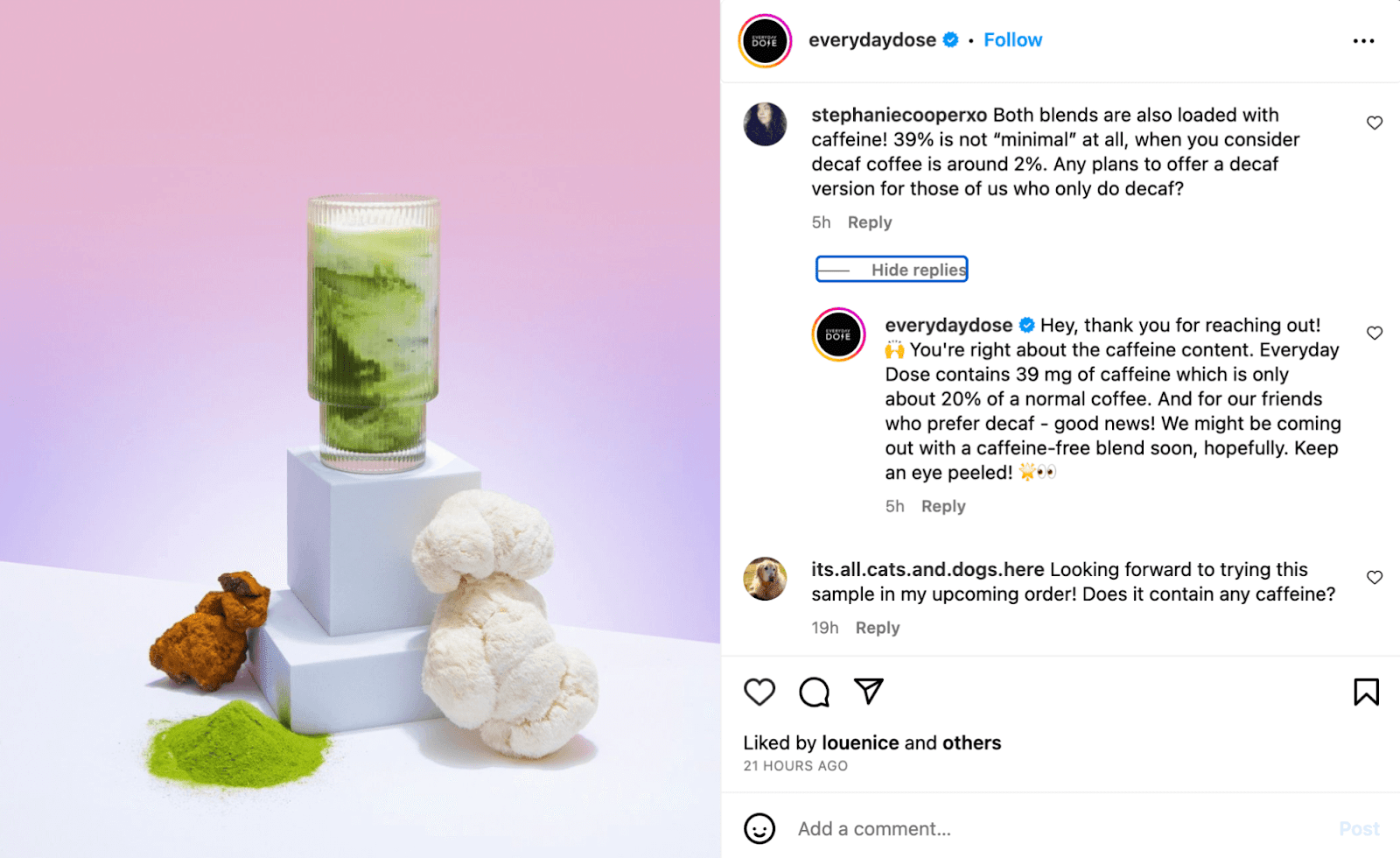 everydaydose Instagram post comments