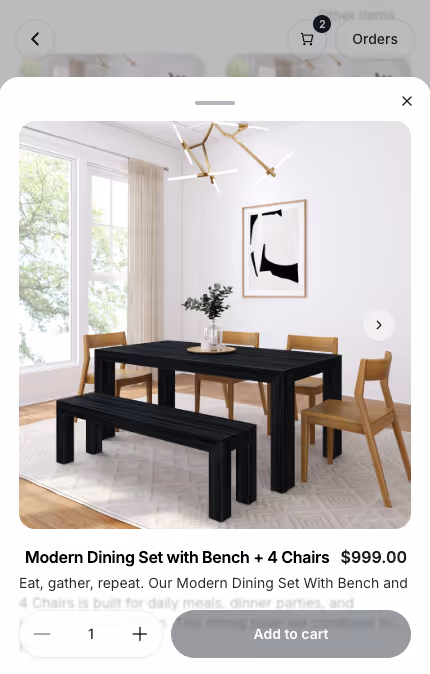 View product page details inside Gorgias Chat