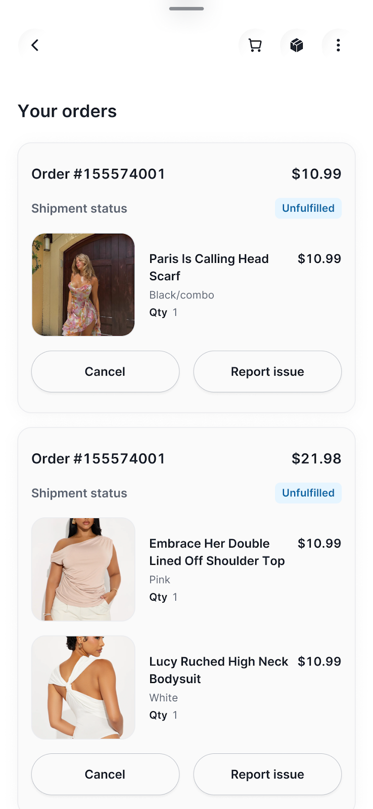 Gorgias Chat allows shoppers to view order status as well as cancel orders.