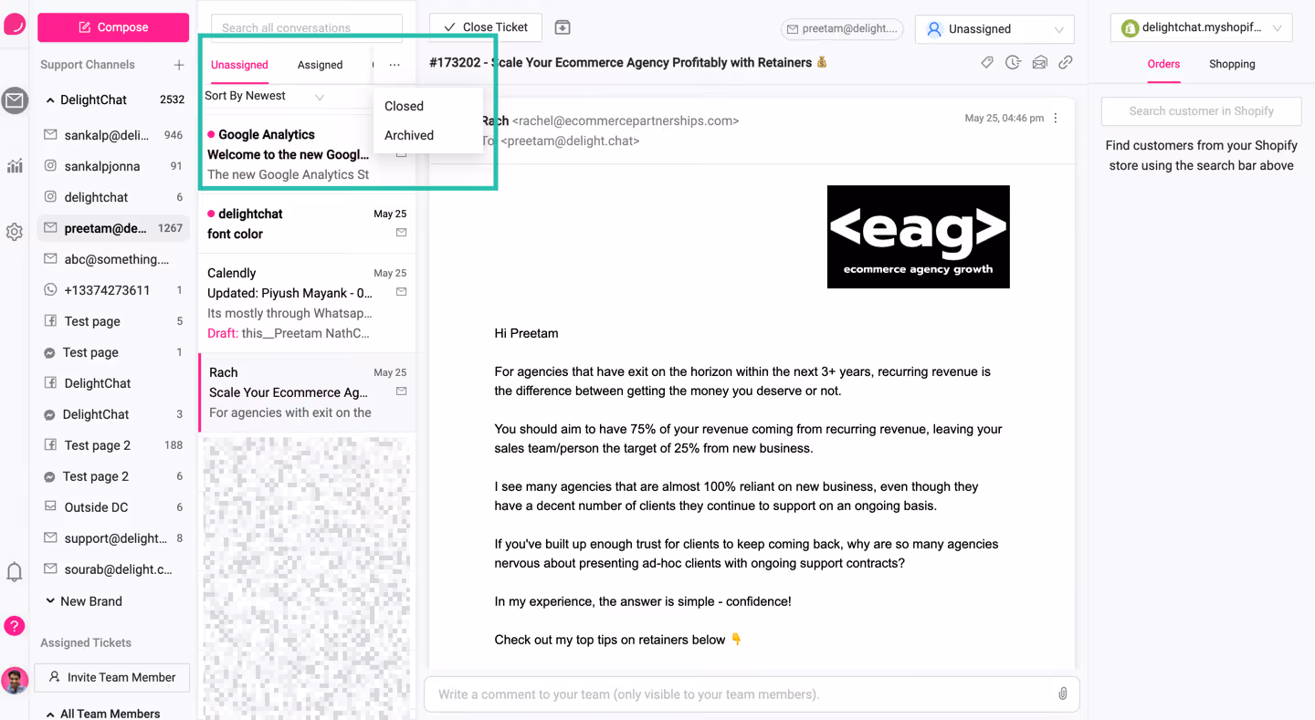 DelightChat workspace