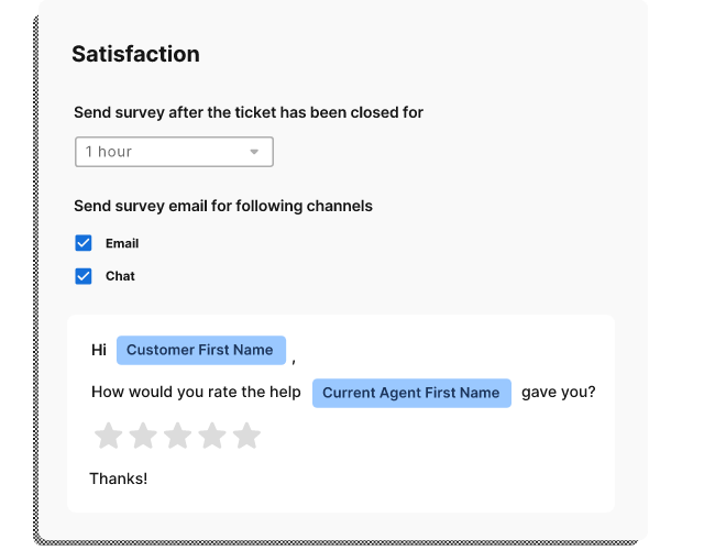 Customer satisfaction surveys in Gorgias