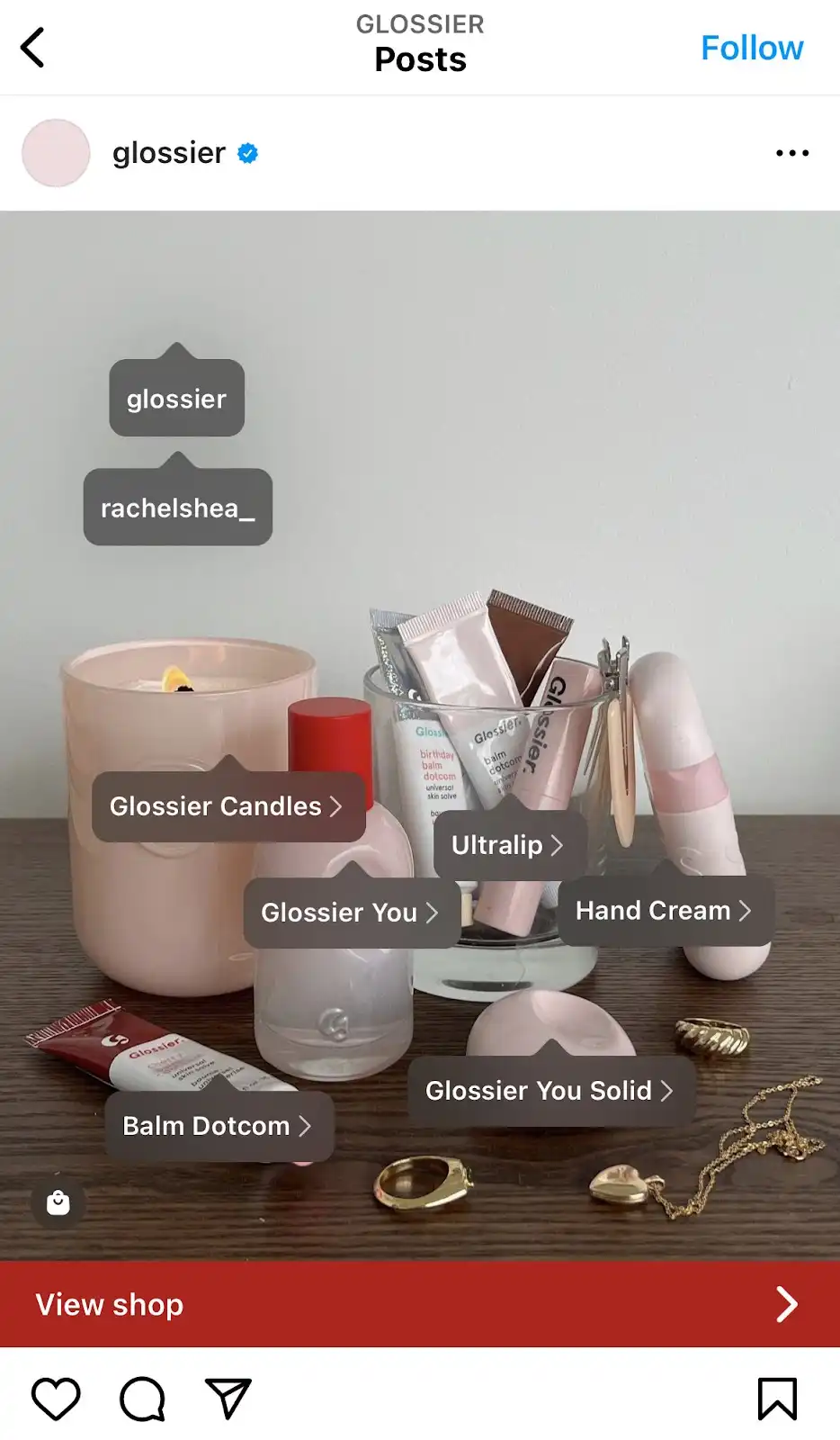Example of Shoppable Posts on Instagram