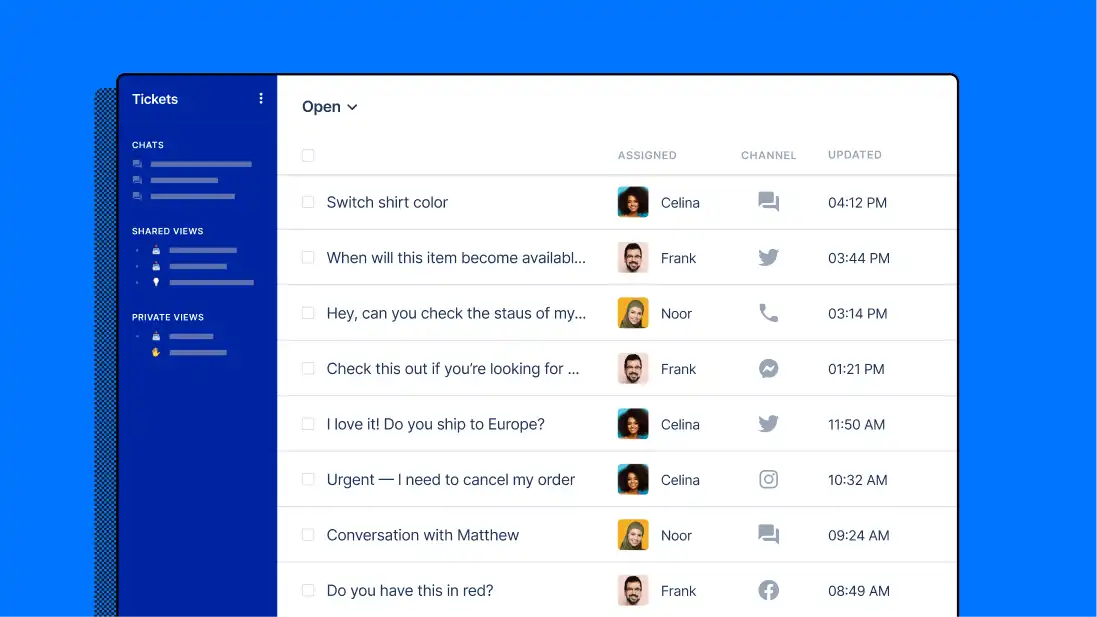 Respond to social comments and DMs in a helpdesk