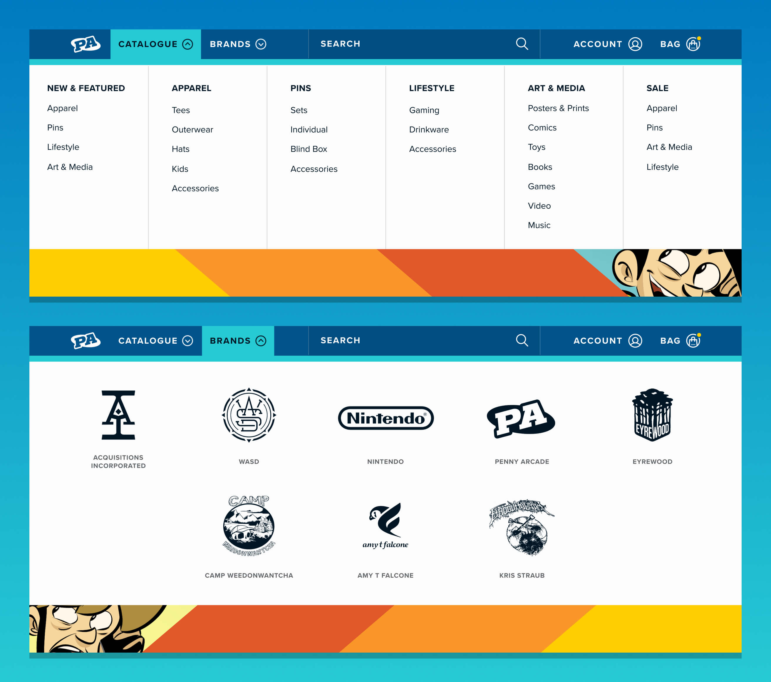 Desktop Menu Screens