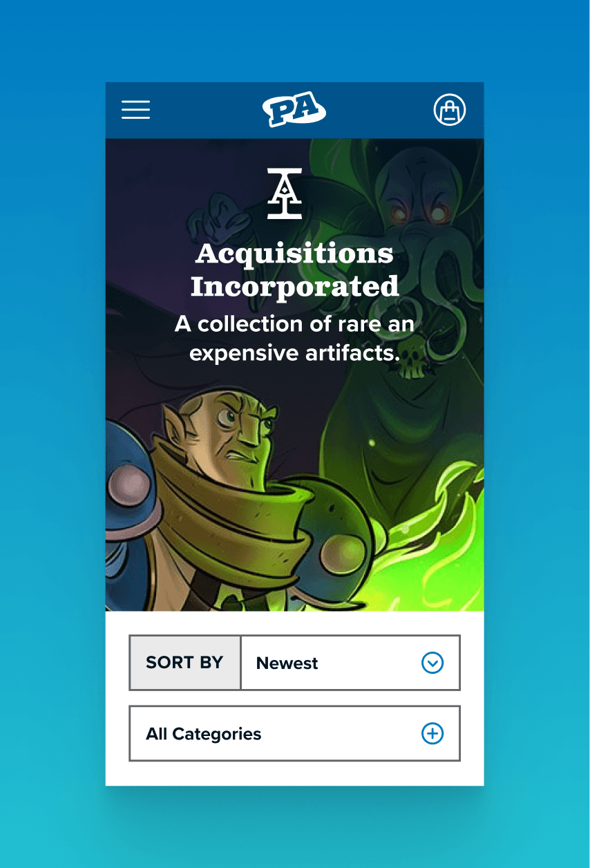 Mobile mockup of a collection page hero section.