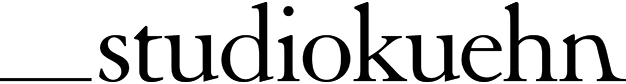 logo as a wordmark with serif font of studiokuehn