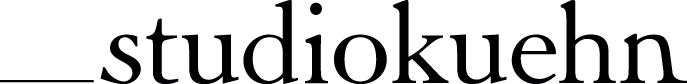 logo as a wordmark with serif font of studiokuehn