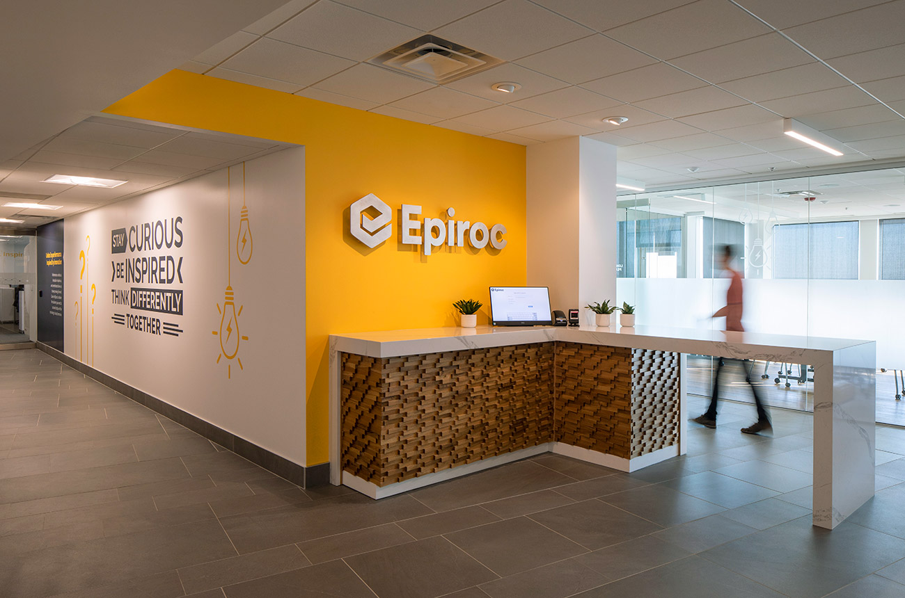 lobby of Epiroc headquarters