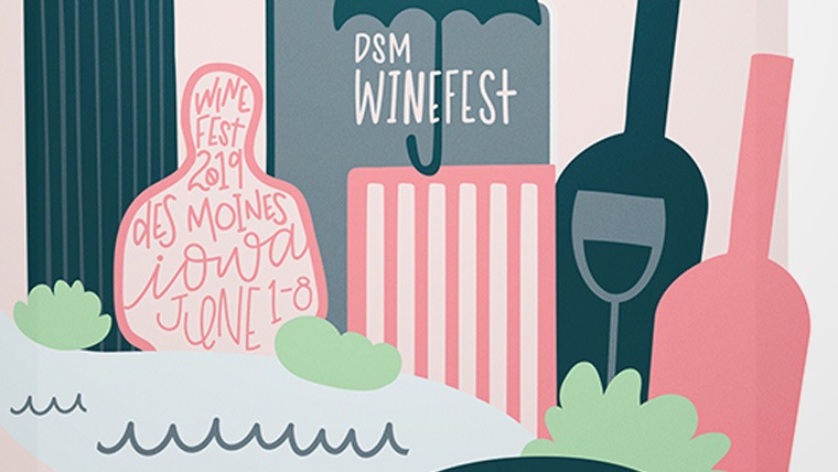 2019 illustrated Winefest poster.