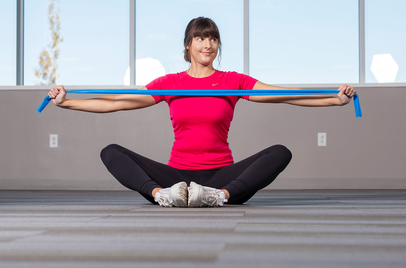woman doing physical therapy