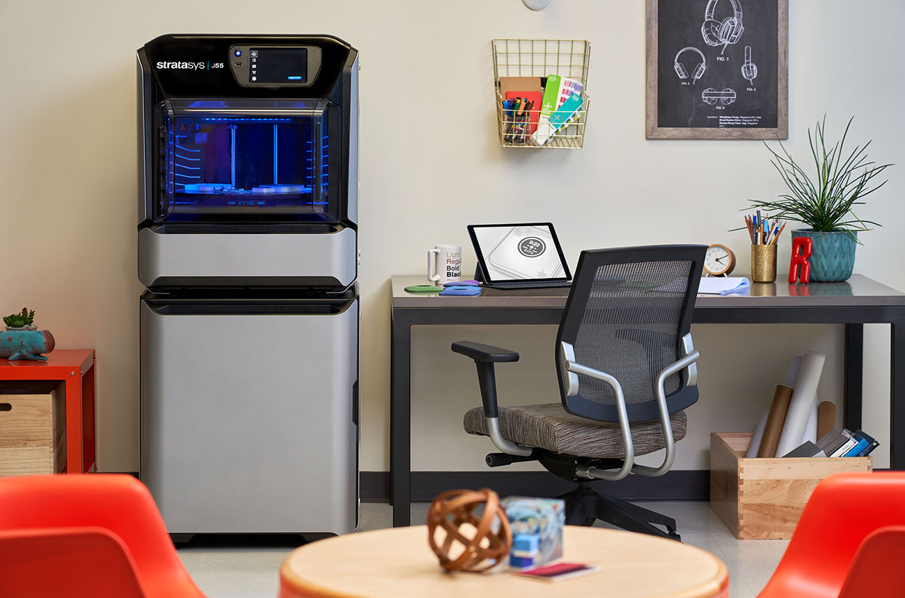 workspace with a 3D printer