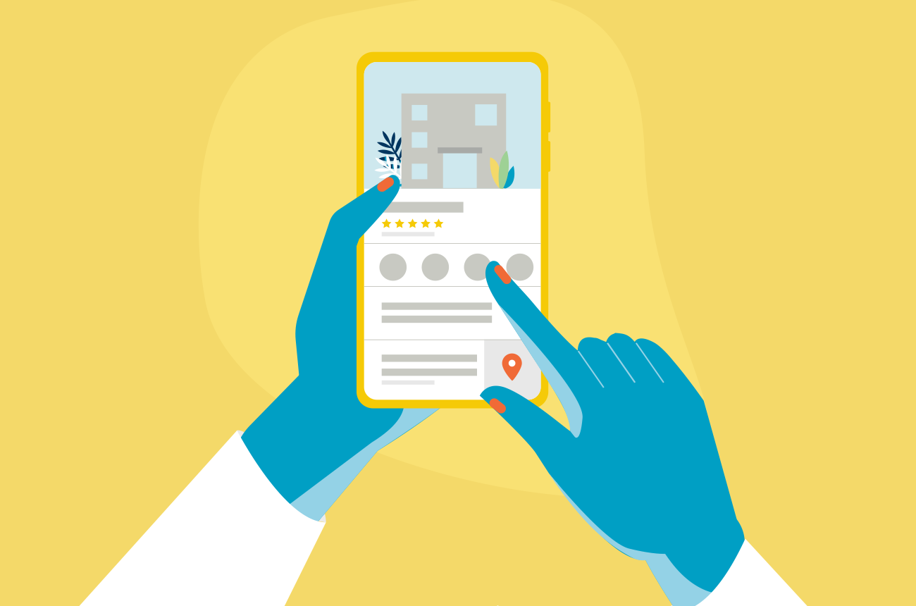 illustration of hands using a smart phone
