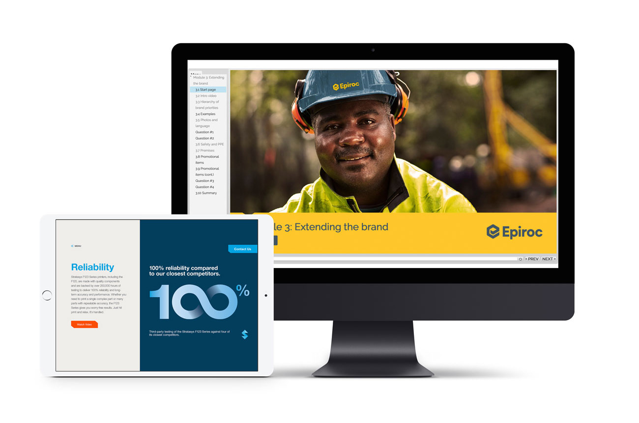 screen views of online training courses
