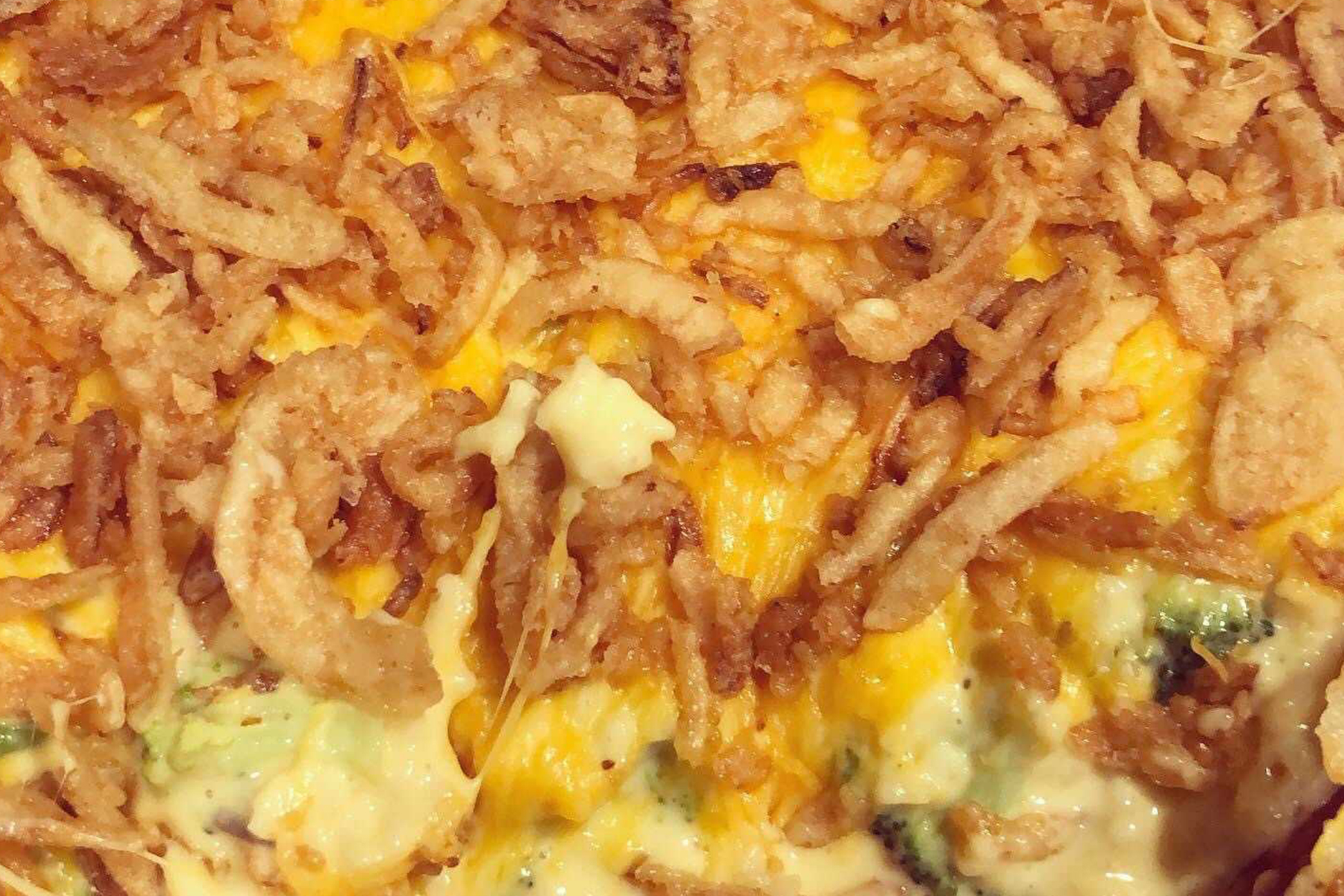  Close-up shot of a bubbling hot casserole. 