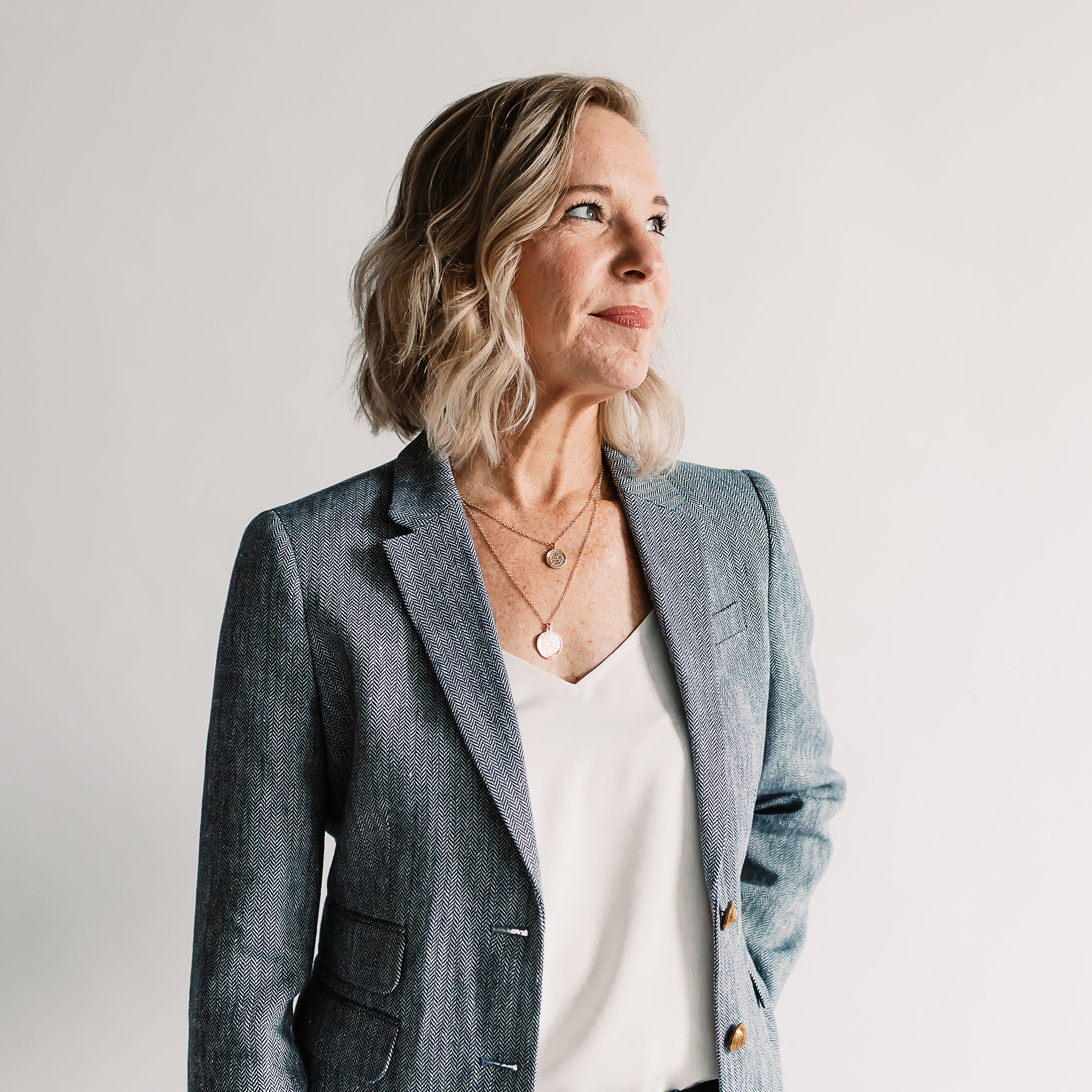 Performance Marketing President Sarah Miller looking into the distance