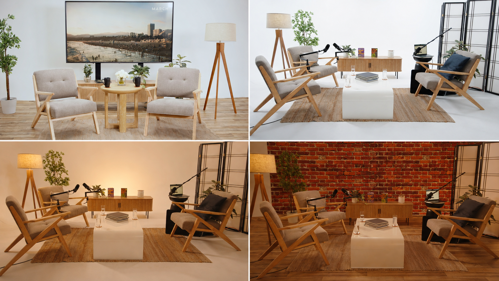 Living room set in studio