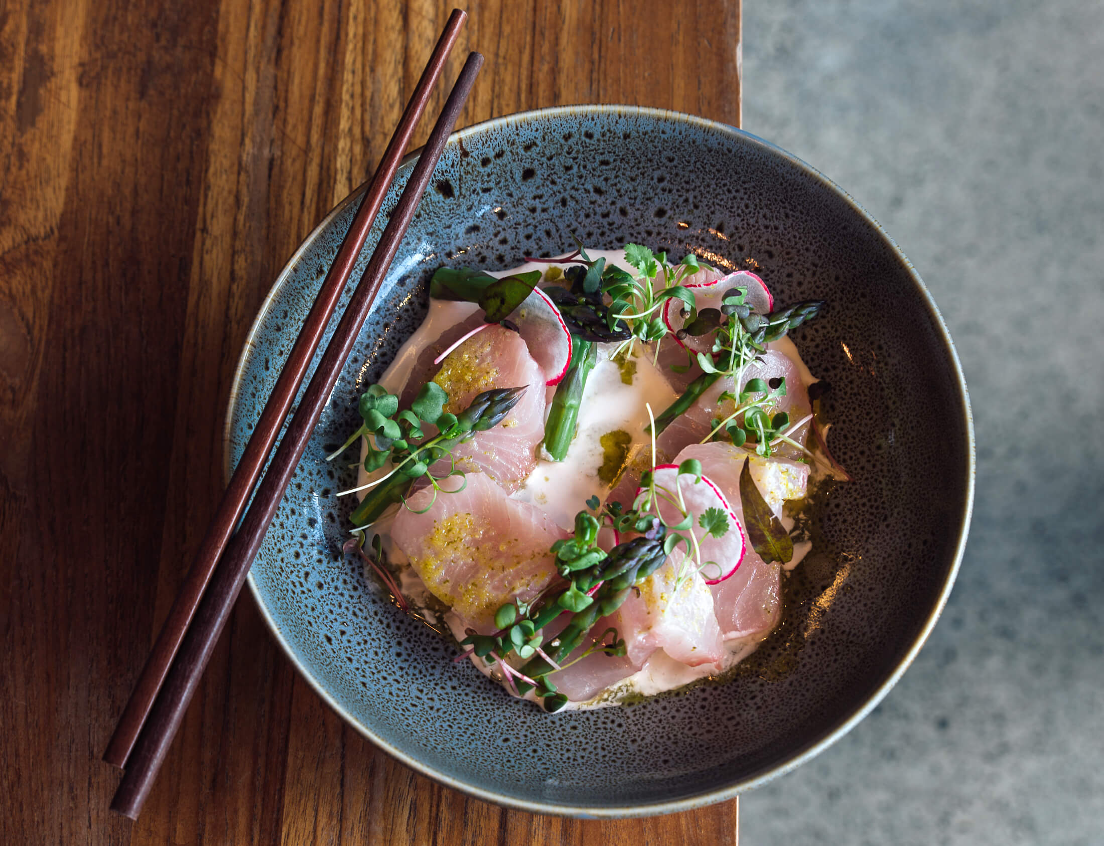 Kingfish Sashimi with Nahm Jim
