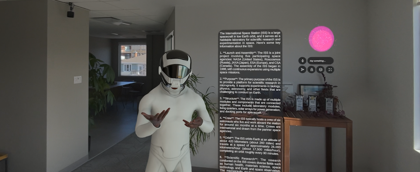 Screenshot of StellarX's AI Agent talking about an airplane engine