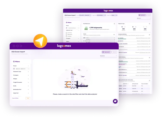 Logcomex plataform USA Ocean Import