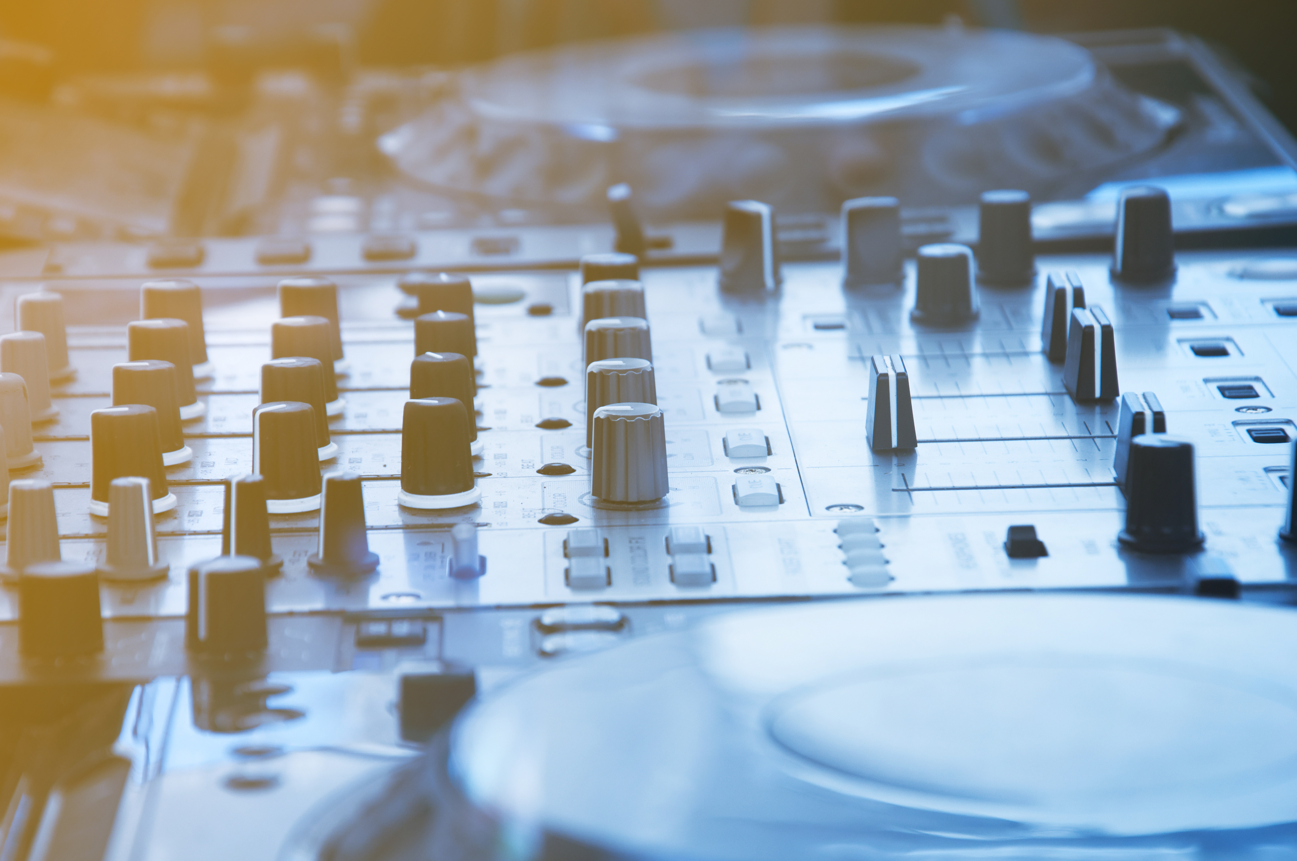DJ decks and mixer